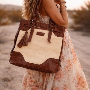Isabella Fiore Brown and Cream Tote Bag